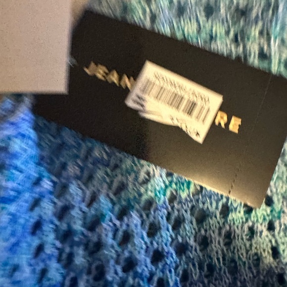 JEANNE PIERRE melange turquoise loos knit sweater/ tunic - Picture 8 of 13